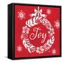 Joy Wreath-Teresa Woo-Framed Stretched Canvas