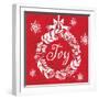 Joy Wreath-Teresa Woo-Framed Art Print