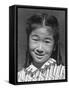 Joyce Yuki Nakamura at Manzanar, 1943-Ansel Adams-Framed Stretched Canvas