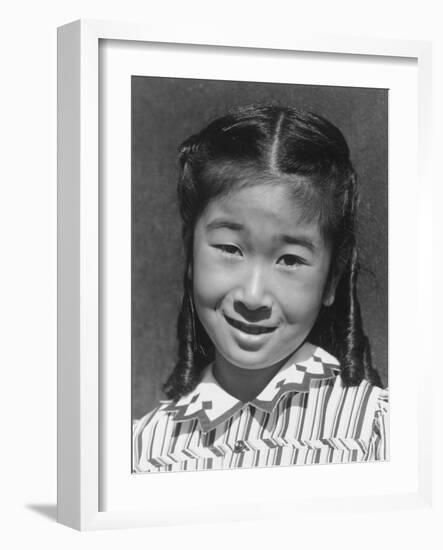 Joyce Yuki Nakamura at Manzanar, 1943-Ansel Adams-Framed Photographic Print