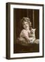 Joyeuse Fete, Girl with Cat-null-Framed Art Print