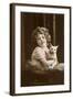 Joyeuse Fete, Girl with Cat-null-Framed Art Print