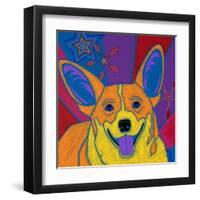 Joyful Corgi-Angela Bond-Framed Art Print