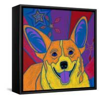 Joyful Corgi-Angela Bond-Framed Stretched Canvas