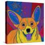 Joyful Corgi-Angela Bond-Stretched Canvas