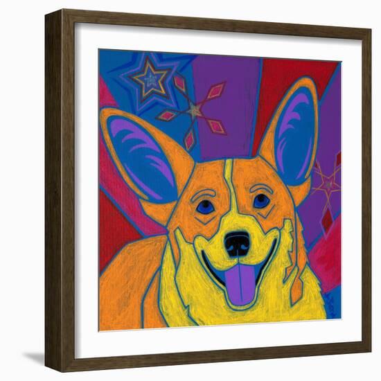 Joyful Corgi-Angela Bond-Framed Art Print