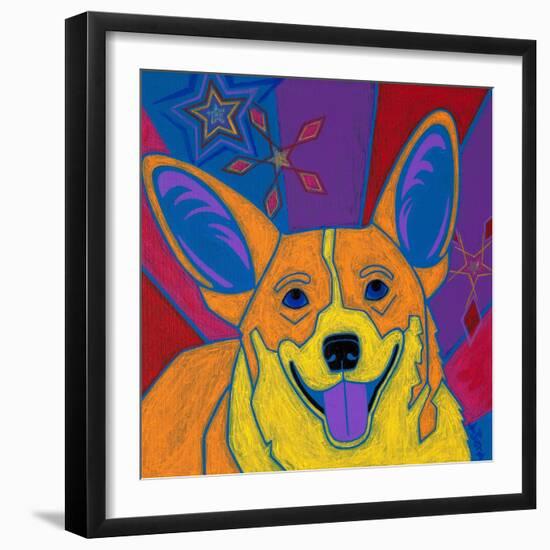 Joyful Corgi-Angela Bond-Framed Art Print