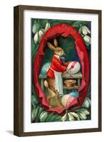 Joyful Easter, Rabbit inside Egg-null-Framed Art Print