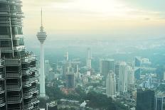 Aeial View of Kuala Lumpur from Petronas Twin Tower at Sunset-joyfull-Photographic Print