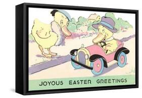 Joyous Easter Greetings, Ducks-null-Framed Stretched Canvas