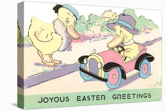 Joyous Easter Greetings, Ducks-null-Stretched Canvas