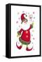 Joyous Santa-Beverly Johnston-Framed Stretched Canvas