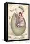 Joyous Woman in Cracked Green Egg-null-Framed Stretched Canvas