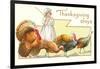 Joys, Girl Herding Turkeys-null-Framed Art Print