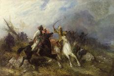 Caucasian Battle-Jozef Brandt-Stretched Canvas