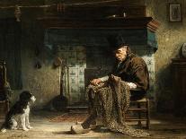 A Girl Sits in the Doorway of a House to Peel Potatoes-Jozef Israels-Art Print