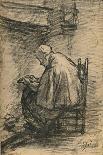 A Girl Sits in the Doorway of a House to Peel Potatoes-Jozef Israels-Art Print