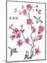 JP2365_Cherry Blossom_Beautiflul_Birds-Jean Plout-Mounted Giclee Print