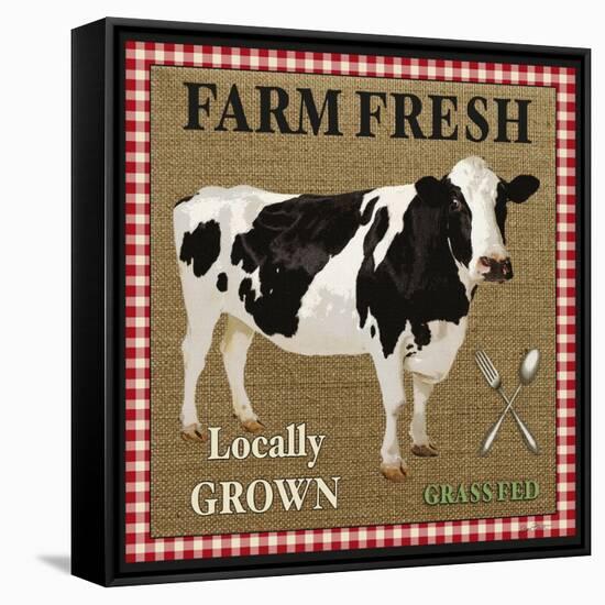 JP2381_Farm Fresh-Cow-Jean Plout-Framed Stretched Canvas