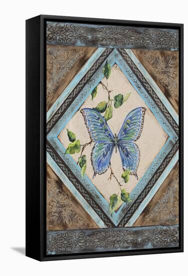 JP2391_Papillon Bleu-Jean Plout-Framed Stretched Canvas