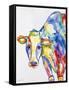 JP2489-Colorful Cow-Jean Plout-Framed Stretched Canvas