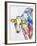 JP2489-Colorful Cow-Jean Plout-Framed Giclee Print