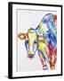 JP2489-Colorful Cow-Jean Plout-Framed Giclee Print