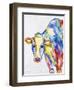 JP2489-Colorful Cow-Jean Plout-Framed Giclee Print