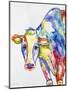 JP2489-Colorful Cow-Jean Plout-Mounted Giclee Print