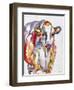 JP2490-Colorful Cow-Jean Plout-Framed Giclee Print