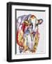 JP2490-Colorful Cow-Jean Plout-Framed Giclee Print