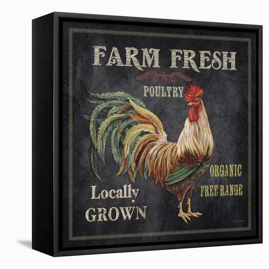 JP2634_Farm Fresh Rooster-Jean Plout-Framed Stretched Canvas