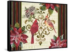 JP3318-Holiday Cardinals-Jean Plout-Framed Stretched Canvas