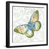 JP3495-Butterfly And Palms-Jean Plout-Framed Giclee Print