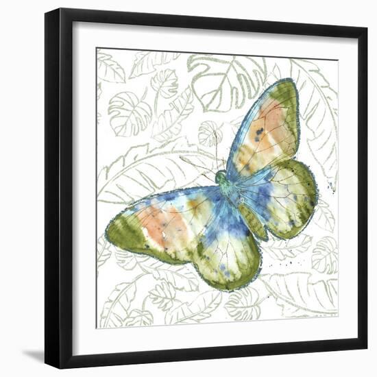 JP3495-Butterfly And Palms-Jean Plout-Framed Giclee Print