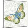 JP3495-Butterfly And Palms-Jean Plout-Mounted Giclee Print