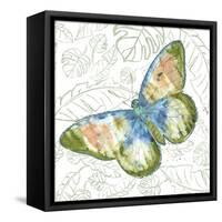 JP3495-Butterfly And Palms-Jean Plout-Framed Stretched Canvas