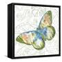 JP3495-Butterfly And Palms-Jean Plout-Framed Stretched Canvas