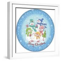 JP3645-Christmas Snowmen-Jean Plout-Framed Giclee Print