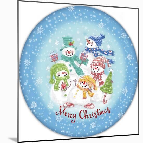 JP3645-Christmas Snowmen-Jean Plout-Mounted Giclee Print