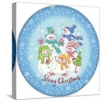 JP3645-Christmas Snowmen-Jean Plout-Stretched Canvas