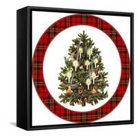 JP3661-Christmas Tree Plaid-Jean Plout-Framed Stretched Canvas