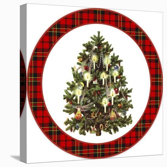 JP3661-Christmas Tree Plaid-Jean Plout-Stretched Canvas