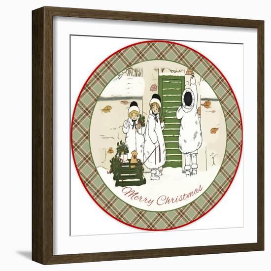 JP3669-Snow Kids Merry Christmas-Jean Plout-Framed Giclee Print