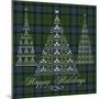 JP3684-Happy Holidays Plaid-Silver-Jean Plout-Mounted Giclee Print