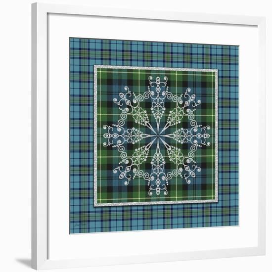 JP3705-Plaid Snowflakes-Jean Plout-Framed Giclee Print