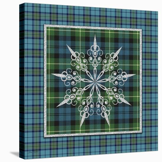 JP3706-Plaid Snowflakes-Jean Plout-Stretched Canvas