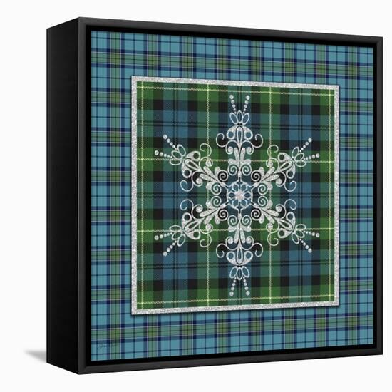 JP3707-Plaid Snowflakes-Jean Plout-Framed Stretched Canvas