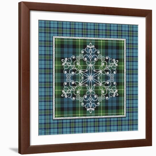 JP3708-Plaid Snowflakes-Jean Plout-Framed Giclee Print