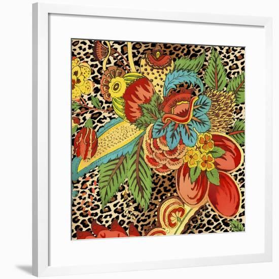 JP3729-Floral Leopard-Jean Plout-Framed Giclee Print